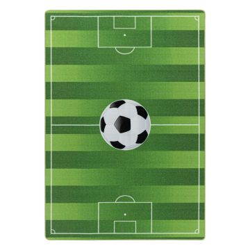 Play Terrain de football antidérapant tapis de jeu chambre d'enfant poils court bouclé rectangle 80x120cm vert