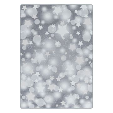 Play Étoiles antidérapant tapis de jeu chambre d'enfant poils court bouclé rectangle 80x120cm gris