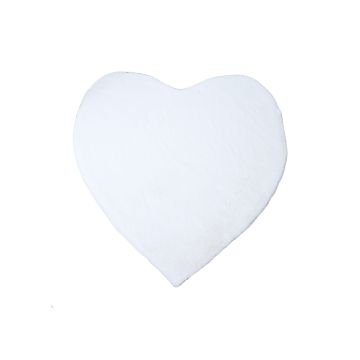 Caty Cœur tapis enfant uni duveteux poils longs 90x90cm blanc