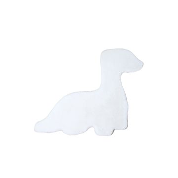 Caty Dinosaure tapis enfant uni duveteux poils longs 80x100cm blanc