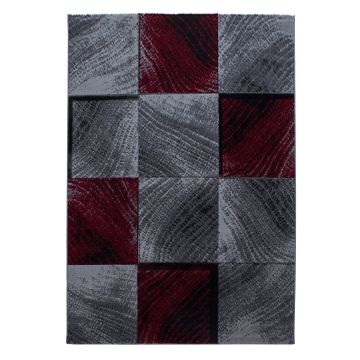 Plus Blok tapis poils ras rectangle 140x200cm rouge