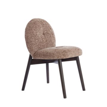 SINOSA eetkamerstoel 59x50x83cm licht bruin met houten donker bruin poten