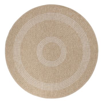 Comilla Nipu tapis extérieur/intérieur rond Ø 80cm beige