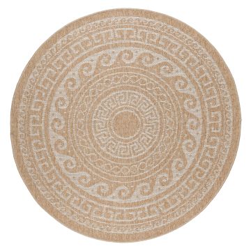 Comilla Rishi tapis extérieur/intérieur rond Ø 80cm jute beige