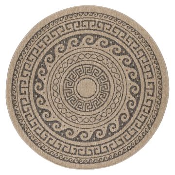 Comilla Rishi tapis extérieur/intérieur rond Ø 80cm jute noir