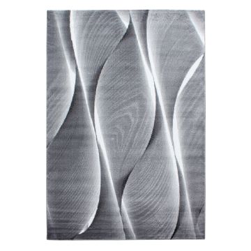 Parma Saty tapis poils ras rectangle 240x340cm noir