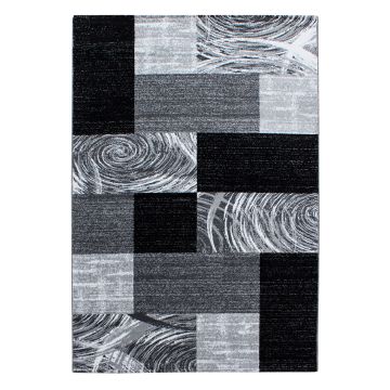 Parma Jawa tapis poils ras rectangle 240x340cm noir