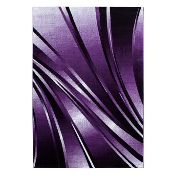 Parma Cristal tapis poils ras rectangle 240x340cm lilas
