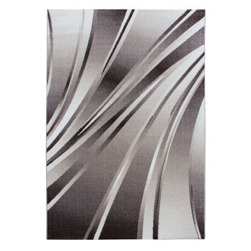 Parma Cristal tapis poils ras rectangle 140x200cm brun