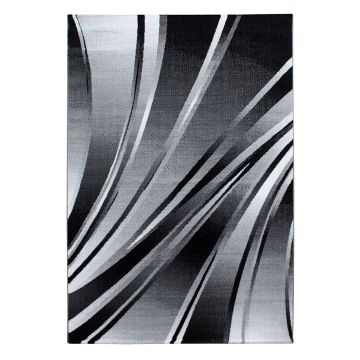 Parma Cristal tapis poils ras rectangle 140x200cm noir