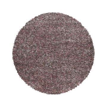 Enjoy Shaggy tapis poils longs rond Ø 80cm rose