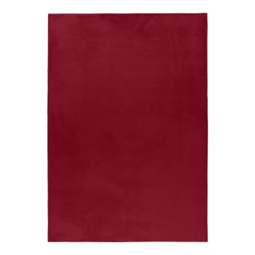 Pouffy tapis duveteux poils longs rectangle 200x290cm rouge