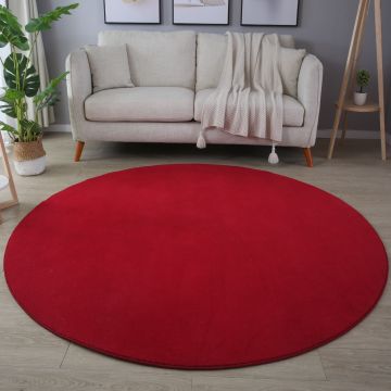 Sky vloerkleed laagpolig rond Ø 120cm rood