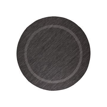 Relax Tranqua tapis extérieur/intérieur rond Ø 120cm noir