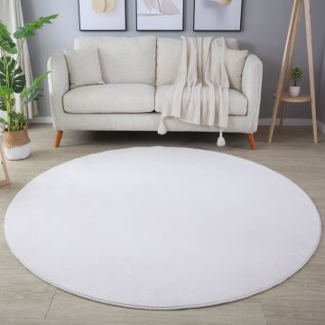 Sky tapis poils ras rond Ø 160cm crème