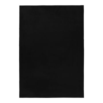 Pouffy tapis duveteux poils longs coureur 60x110cm noir