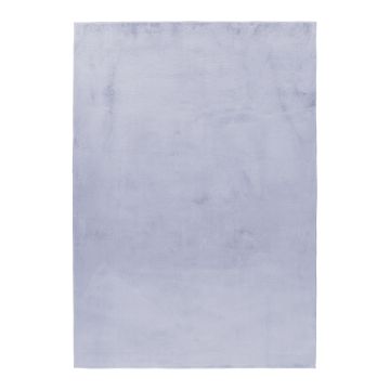 Pouffy tapis duveteux poils longs rectangle 200x290cm argent