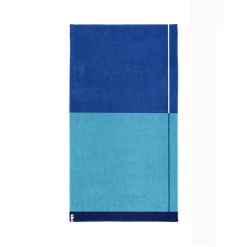 Seahorse Block strandlaken 100x180cm katoen blauw