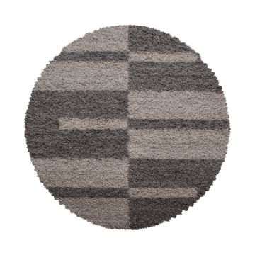 Gala Shaggy tapis poils longs rond Ø 80cm taupe