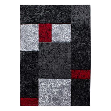 Hawaii Blocs tapis poils ras rectangle 280x370cm rouge