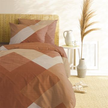 Cinderella Rexa 1-persoons dekbedovertrekset 140x220cm katoen terra