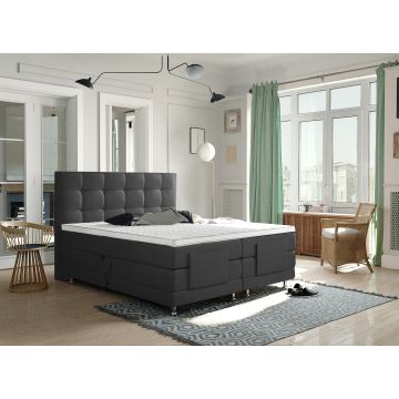 Arizona 1.0 elektrische boxspring 160x200cm antraciet met NASA topper