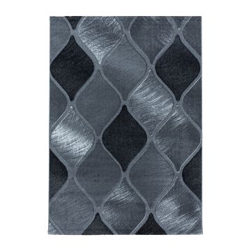 Costa Finca tapis poils ras rectangle 240x340cm noir