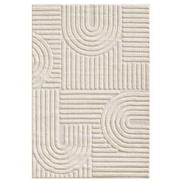 Art vloerkleed hoogpolig rechthoek 160x230cm crème