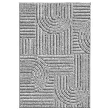 Art vloerkleed hoogpolig rechthoek 160x230cm zilver