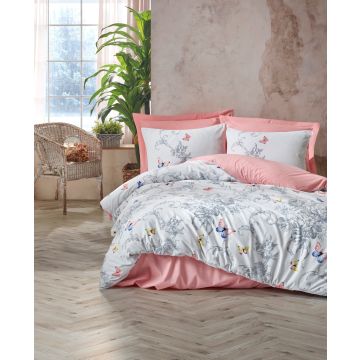 Cottonbox Mode Line ranforce çift kişilik nevresim takımı cathi somon