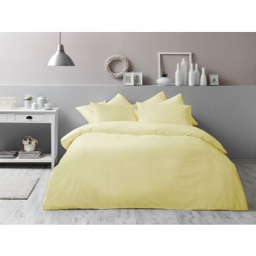 Taç Basic ranforce çift kişilik antibakteriyel nevresim takımı 200x220cm sarı