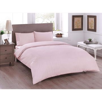Taç Basic ranforce çift kişilik nevresim takımı 200x220cm açık pembe