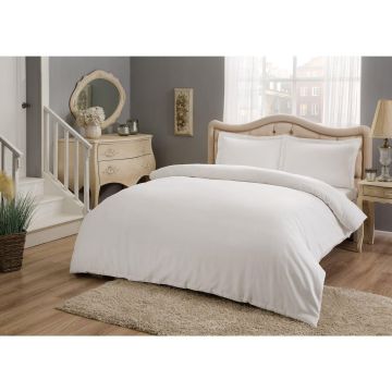 Taç Basic saten çift kişilik nevresim takımı 200x220cm beyaz