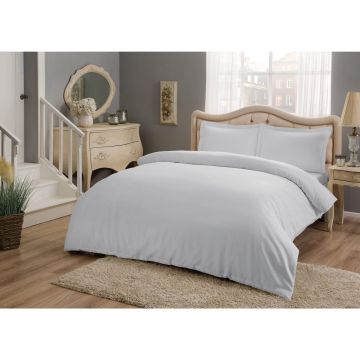 Taç Basic saten çift kişilik nevresim takımı 200x220cm gri