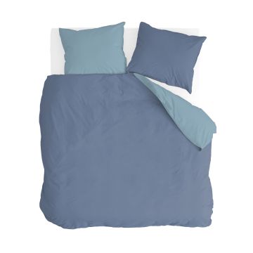 Side Way dekbedovertrek 240x220cm donkerblauw/blauw