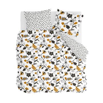 Dots & Flowers dekbedovertrek 240x220cm wit