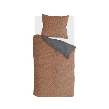 Spots & Dots dekbedovertrek 140x220cm cognac
