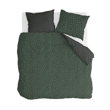 Spots & Dots dekbedovertrek 200x220cm donkergroen