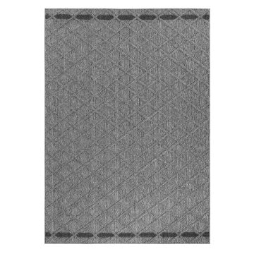 Patara Petek tapis extérieur/intérieur poils ras rectangle 80x150cm gris