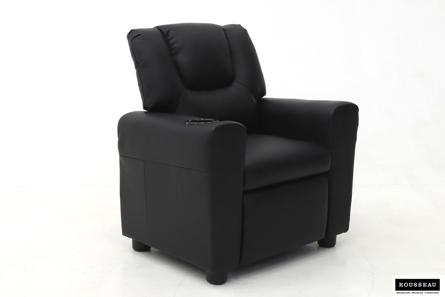 Rena Mini-Relaxfauteuil – Manueel Verstelbaar – Kunstleer – Zwart