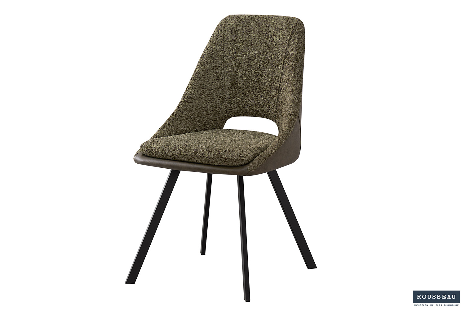 Filoa Eetkamerstoel – Bouclé – Donkergroen