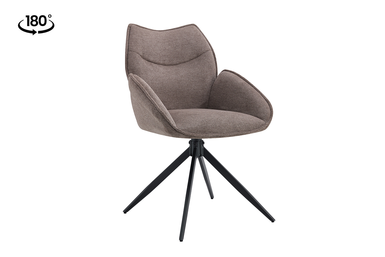 Mero Draaibare Eetkamerstoel met Armleuning – Stof – Zand