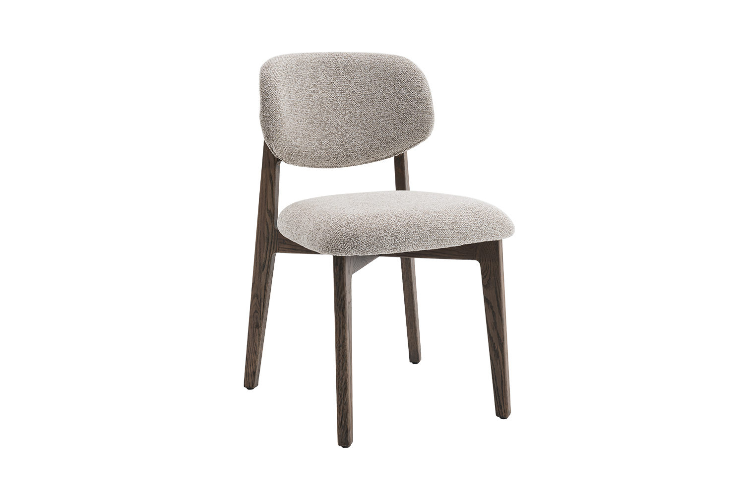 Caren Houten Eetkamerstoel – Gerookte Massieve Eik – Stof – Zand