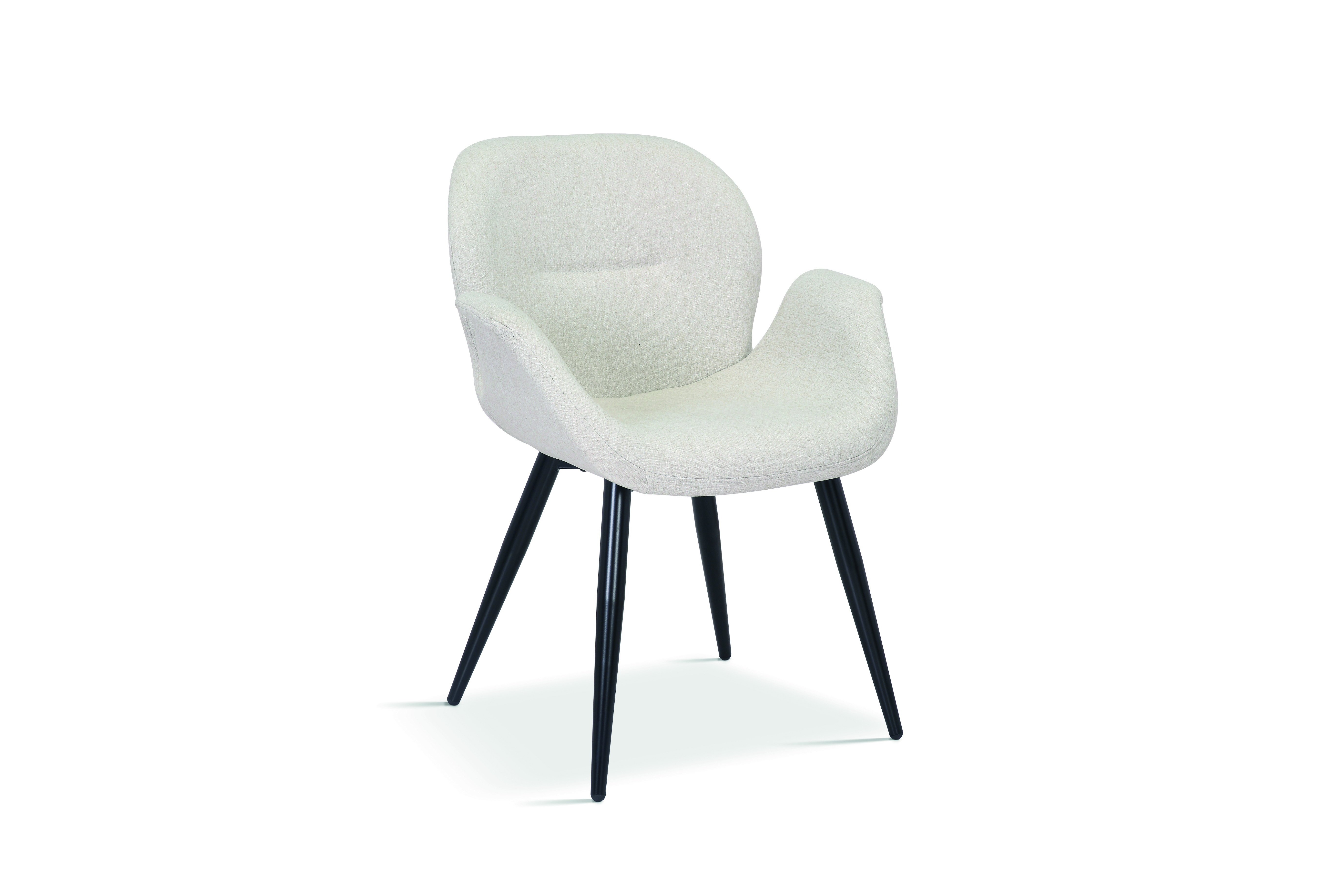 Maxen Eetkamerstoel met Armleuning – Stof – Beige