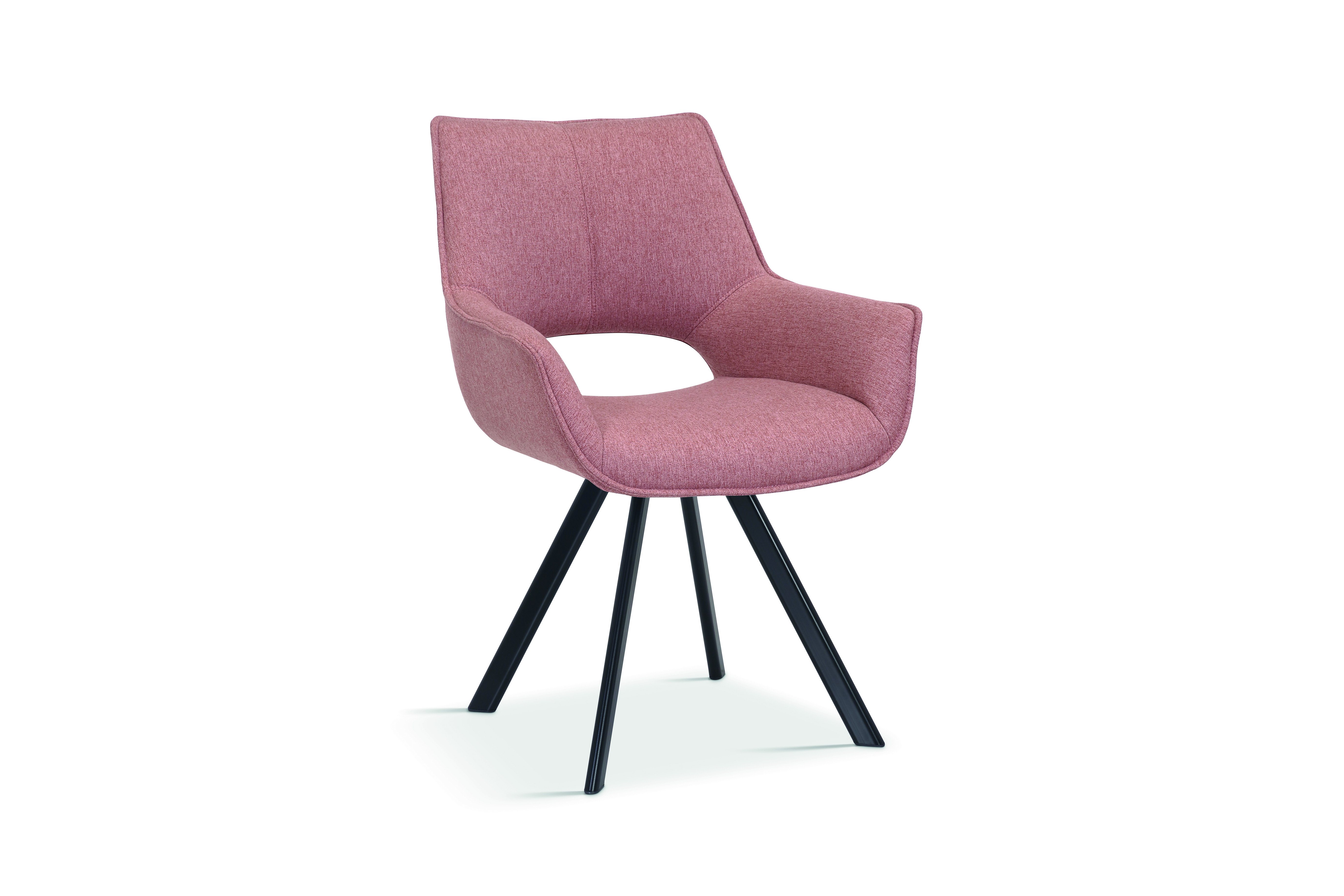 Timo Eetkamerstoel met Armleuning – Stof – Roze