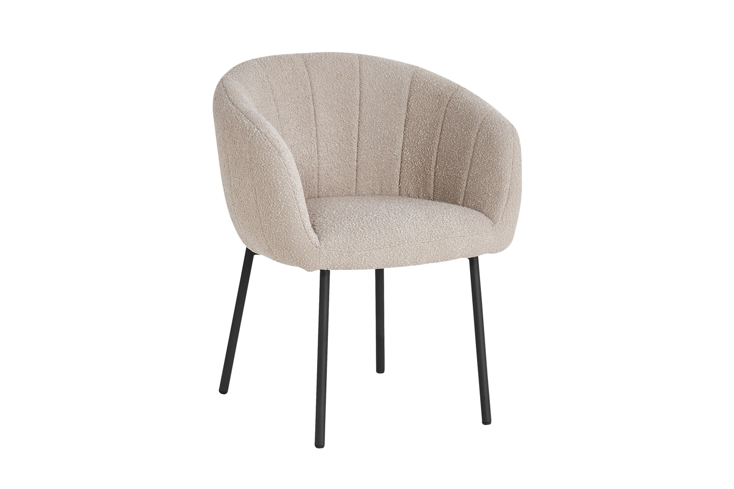 Sevra Eetkamerstoel met Armleuning – Bouclé – Zand