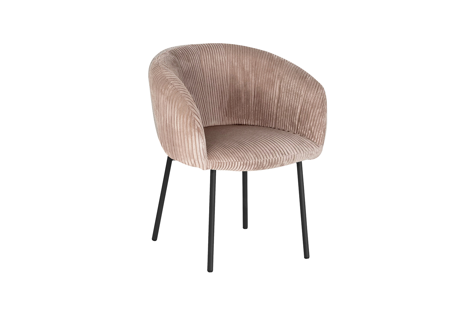 Sevra Eetkamerstoel met Armleuning – Ribstof – Zand