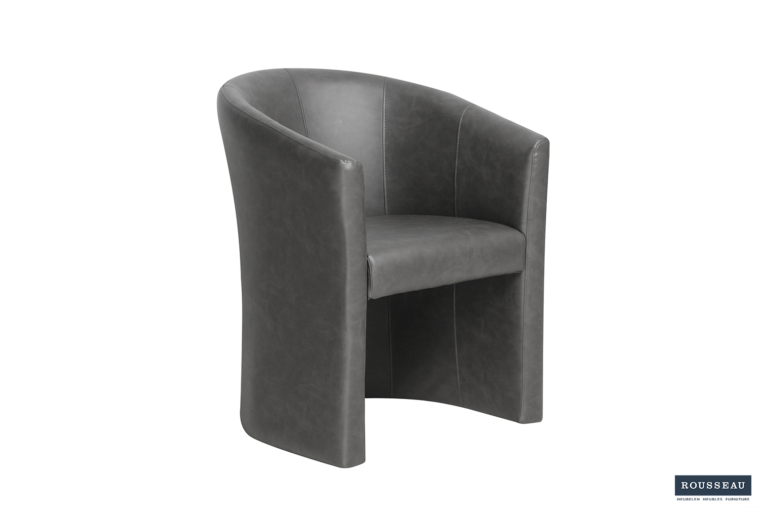 Charu Kuipstoel – Vintage Kunstleer – Donkergrijs