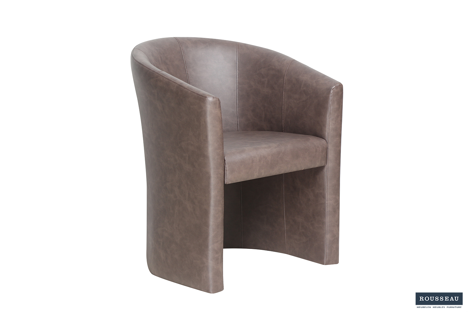 Charu Kuipstoel – Vintage Kunstleer – Donkerbruin