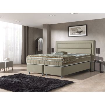 Saint Tropez opbergboxspring 180x200cm beige met NASA topper